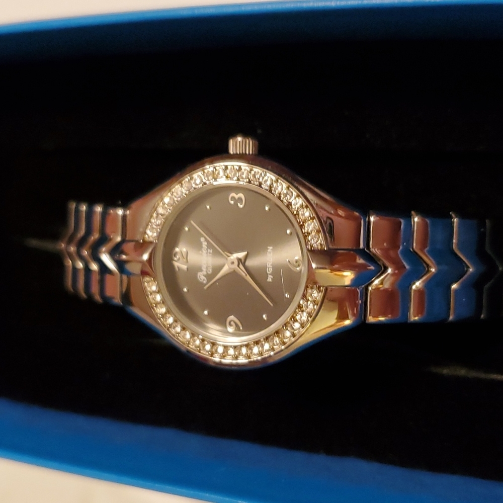 Gruen Ladies Precision Quartz Stainless Steel & CZ